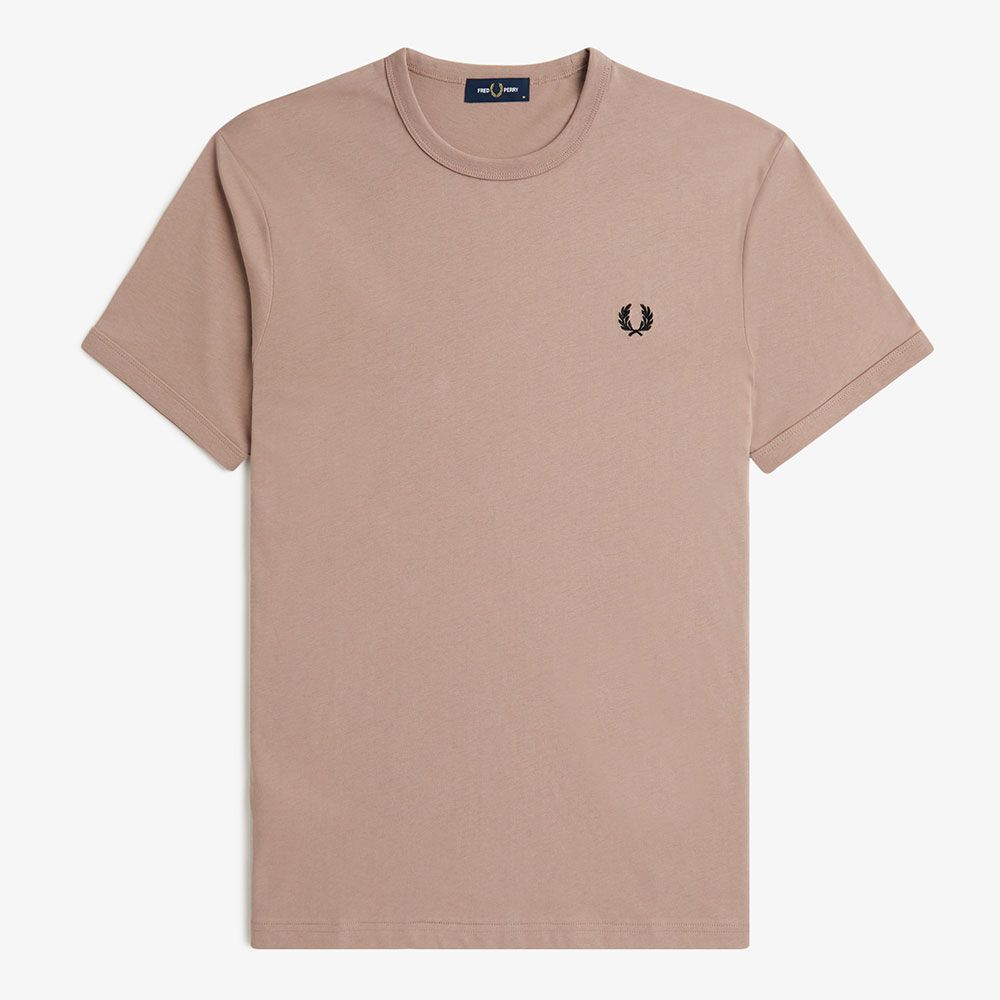 Fred Perry Ringer T-Shirt - Dark Pink / Black