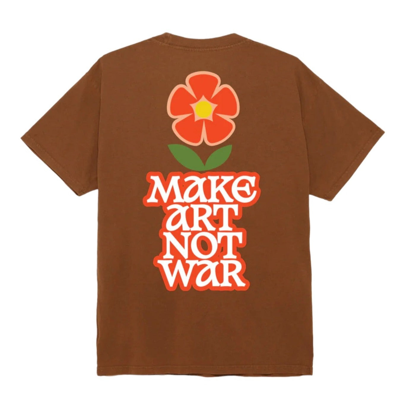 Obey Make Art Not War Flower T-Shirt - Pigment Mocha Bisque