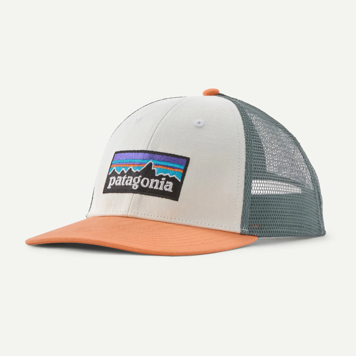 Patagonia P-6 Logo Lopro Trucker - White / Peach Sherbet