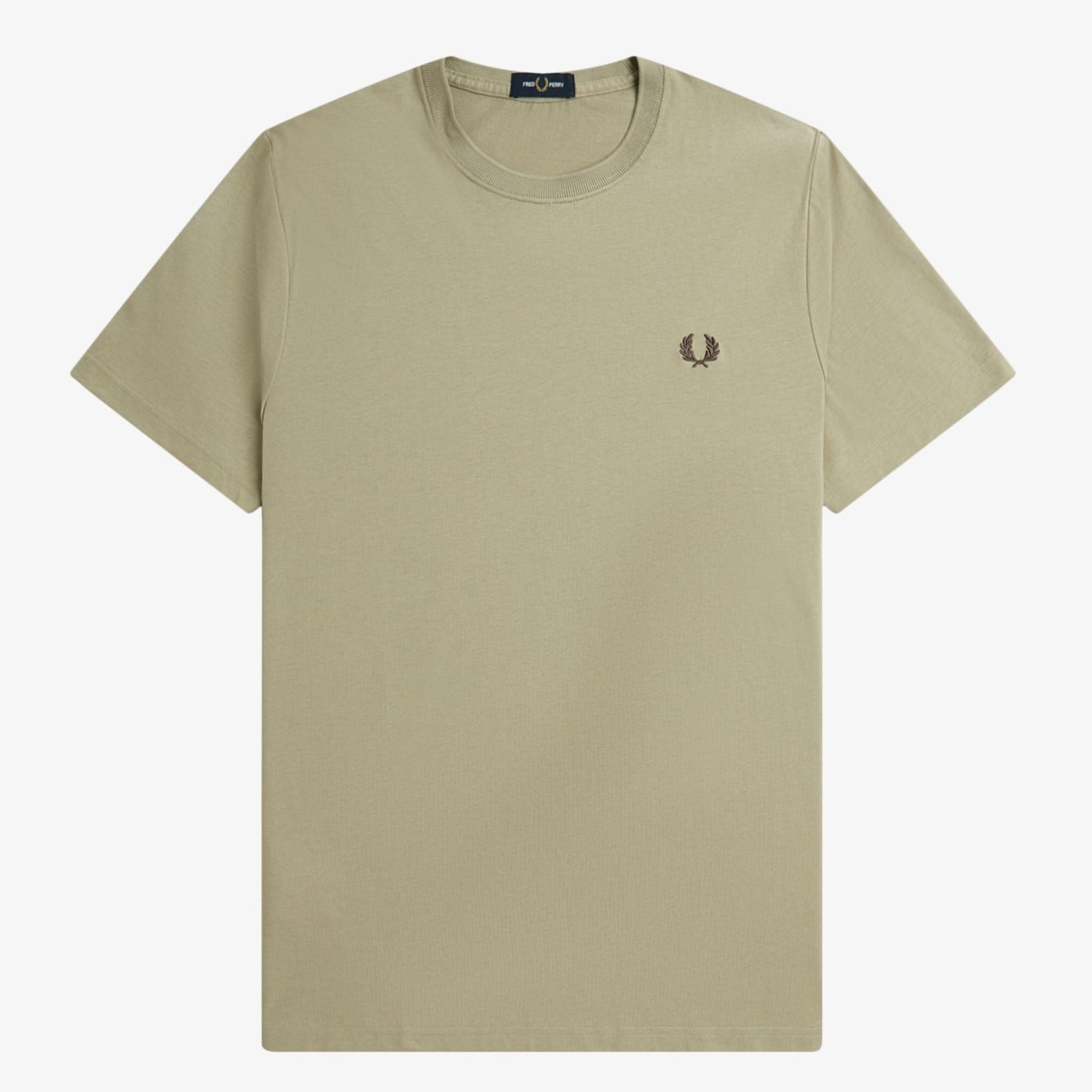 Fred Perry Ringer T-Shirt - Warm Grey / Brick