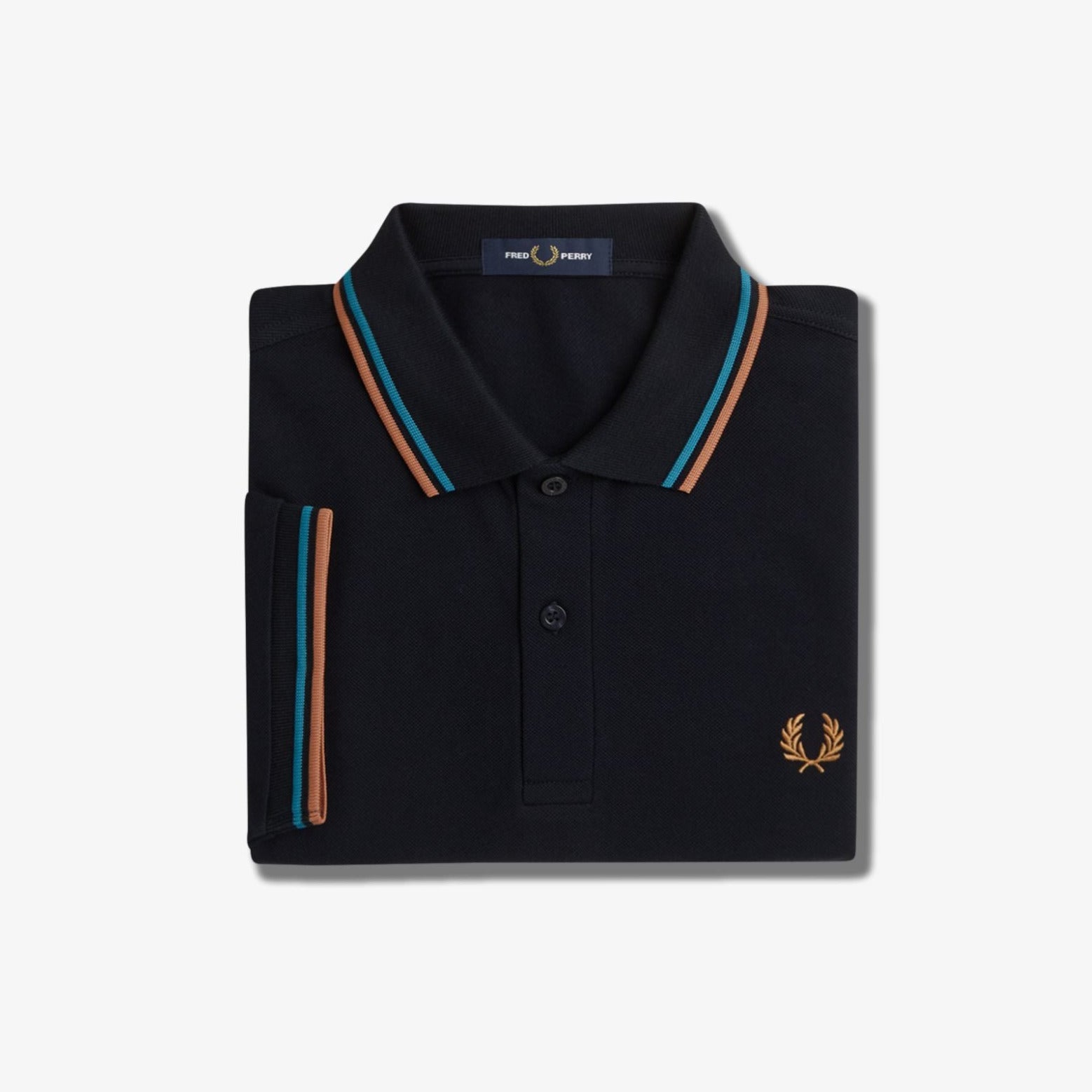 Fred Perry M3600 Polo - Navy / Cyber Blue / Light Rust