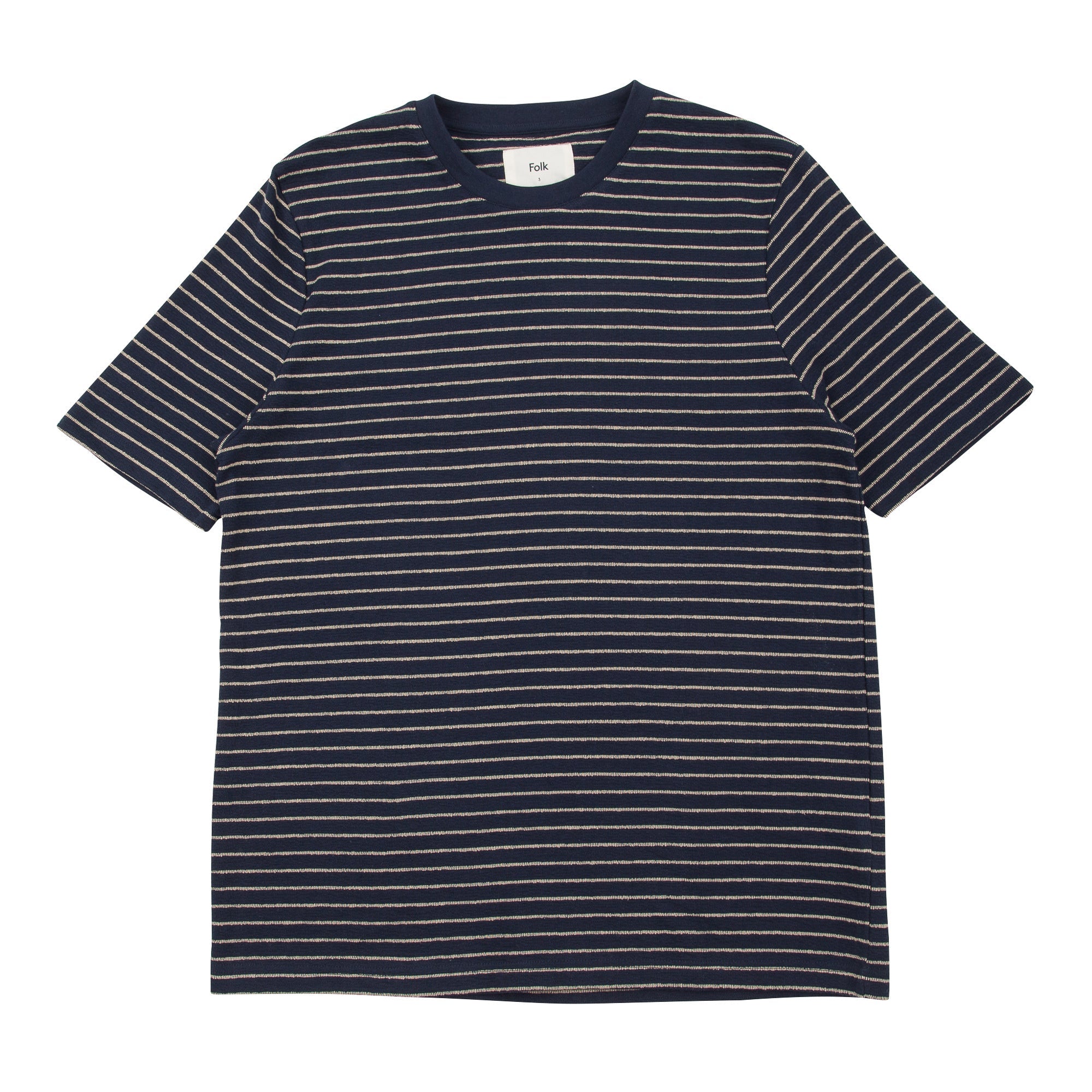 Folk Textured Stripe T-Shirt - Navy Stripe