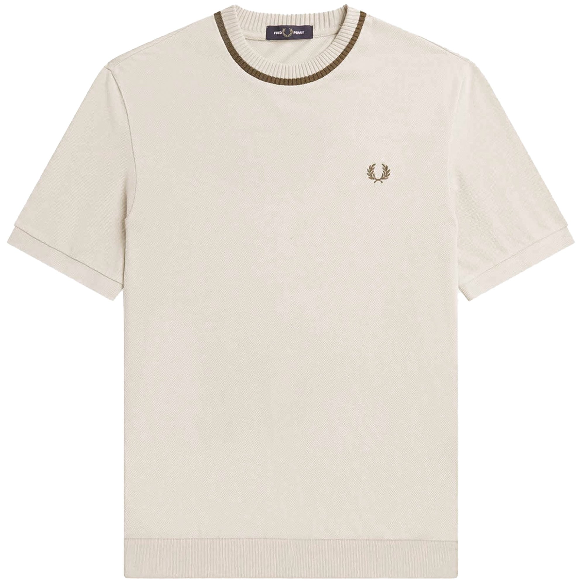 Fred Perry Crew Neck Pique T-Shirt - Snow White