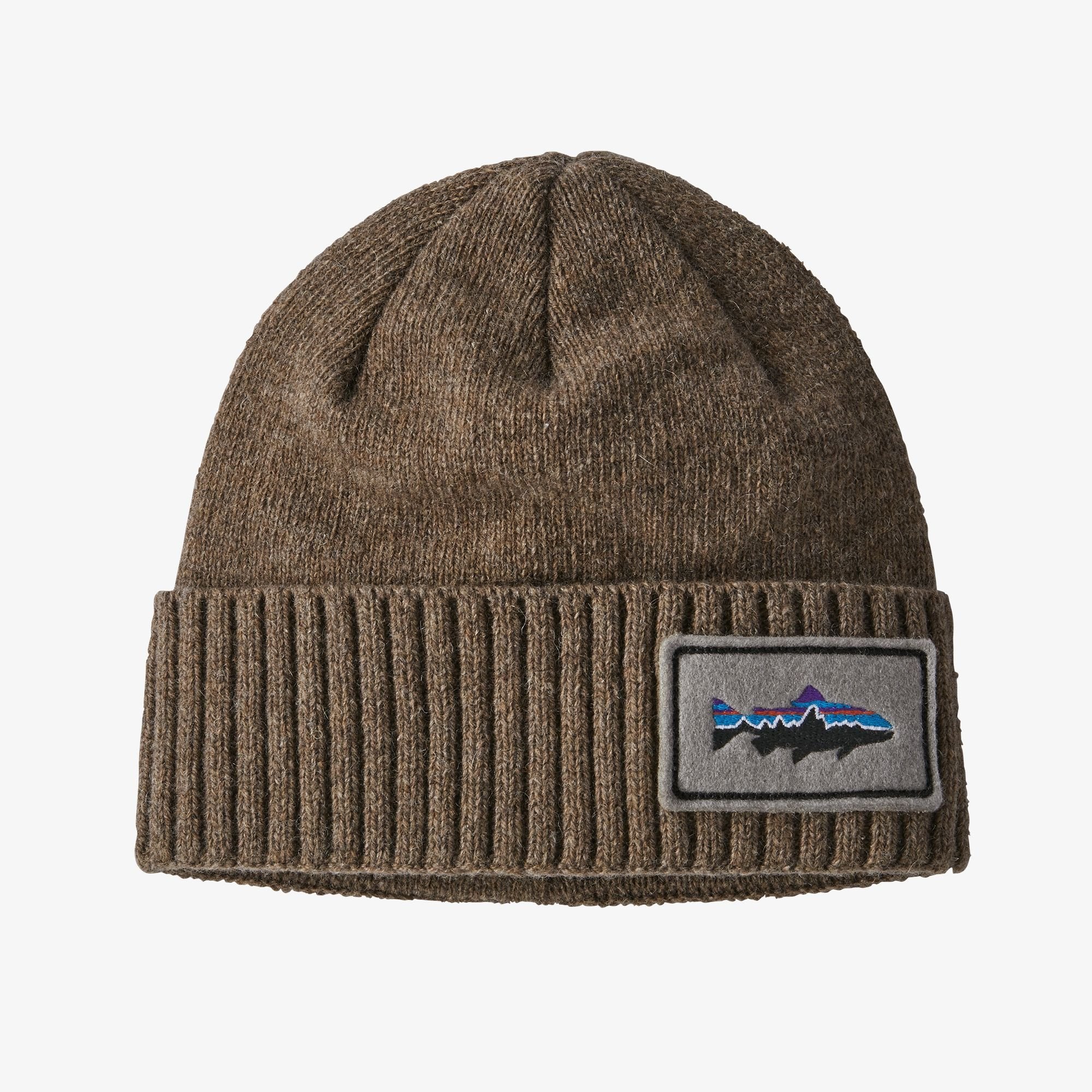 Patagonia Brodeo Beanie - Fitz Roy Trout Patch / Ash Tan