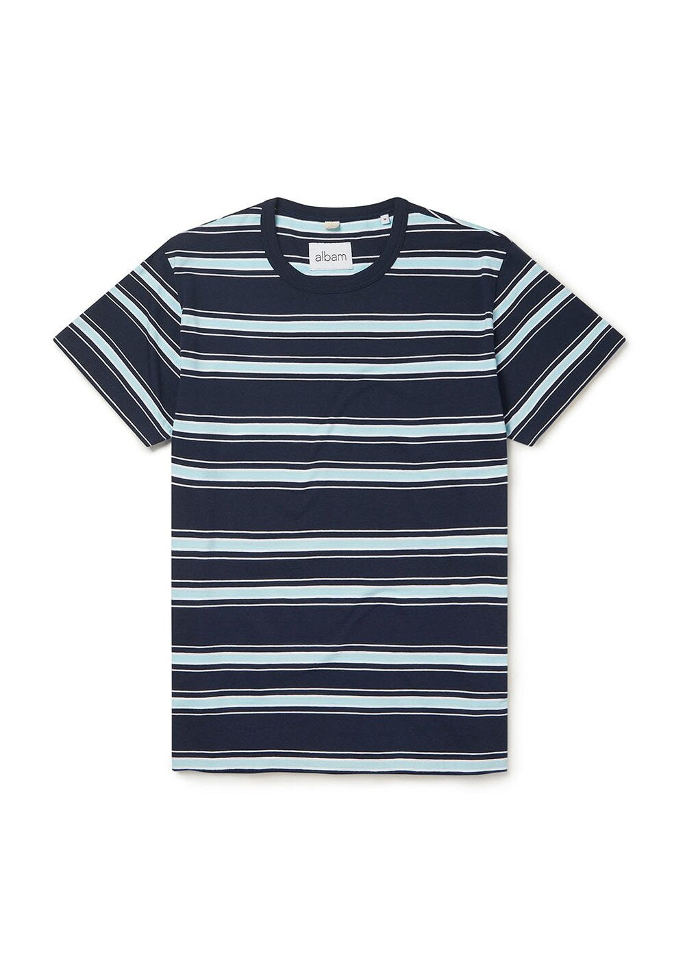 Albam Heritage Stripe T-Shirt Navy/Light Blue/White