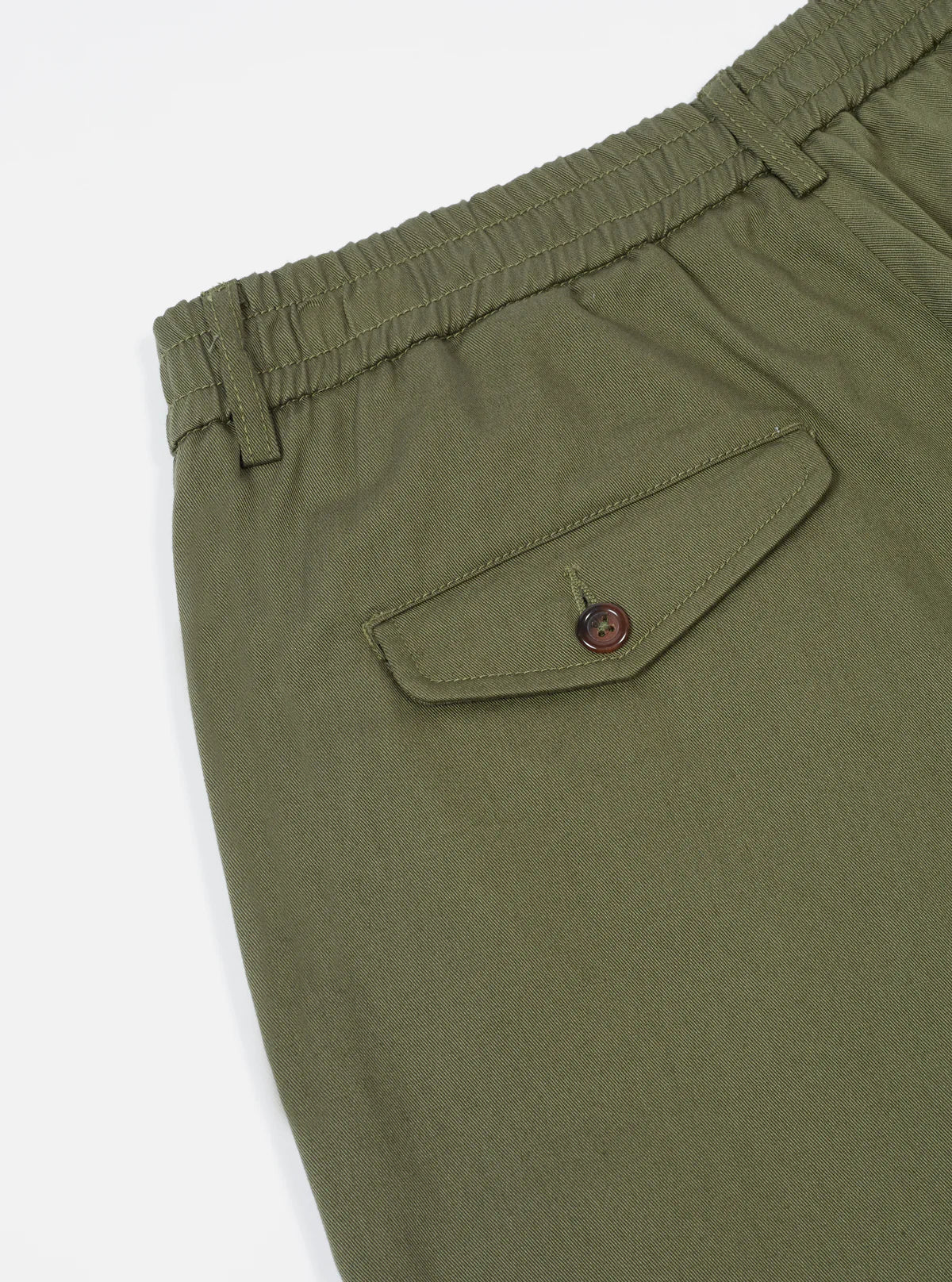 Universal Works Pleated Track Pant - Light Olive Twill