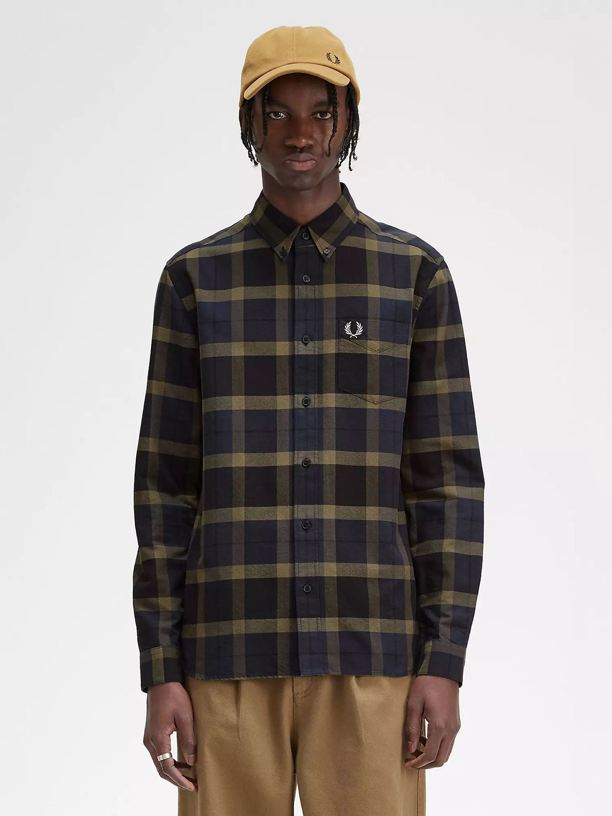 Fred Perry Tartan Shirt - Uniform Green