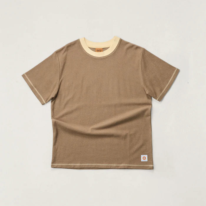 Rhythm Contrast Terry T-Shirt - Latte