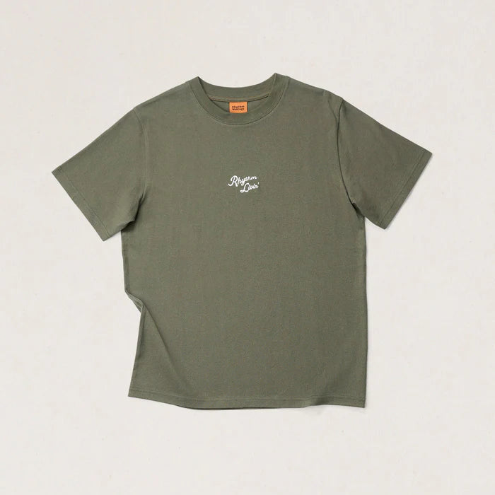 Rhythm Heavy Vintage Emb. T-Shirt - Silver Pine