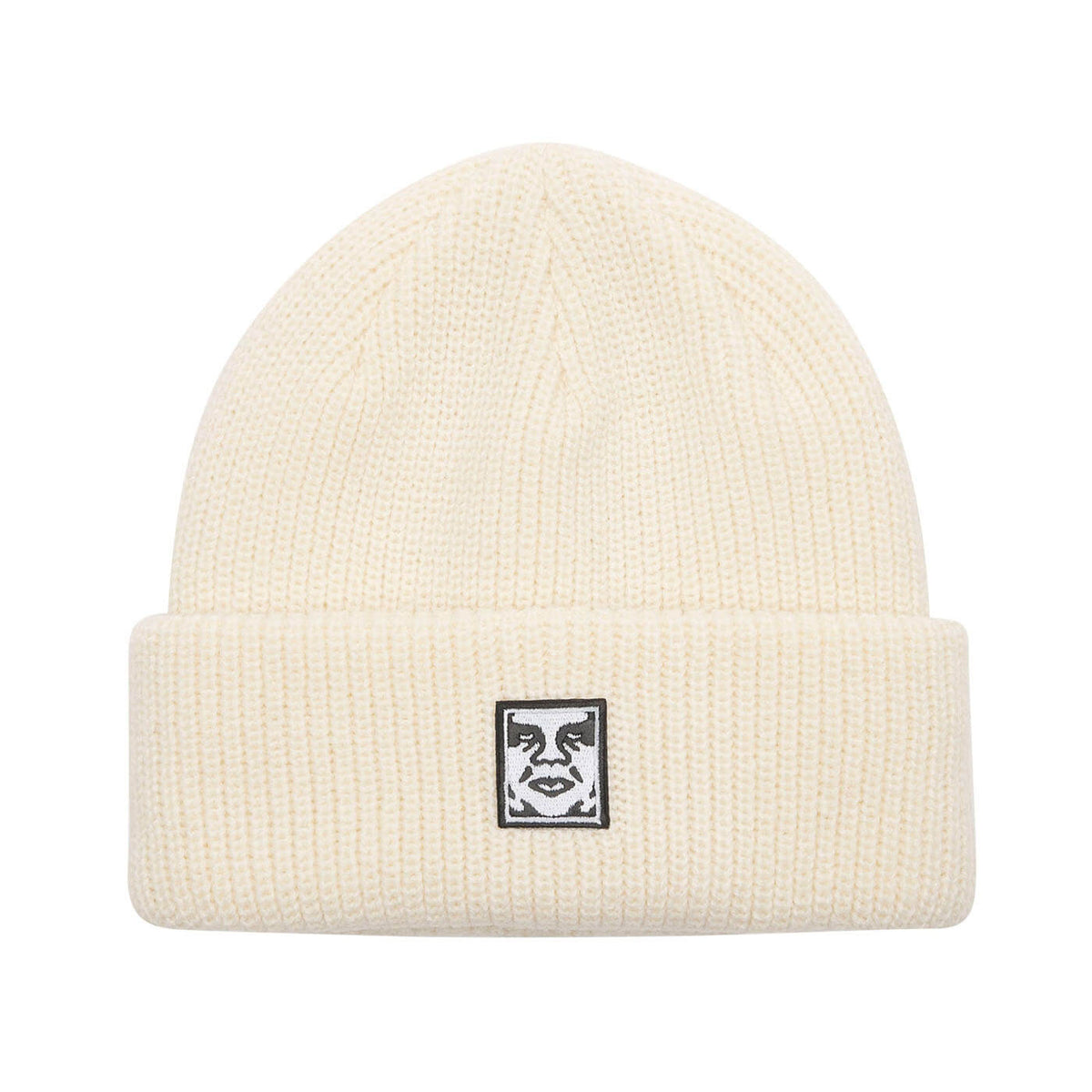 Obey Mid Icon Patch Cuff Beanie - Unbleached