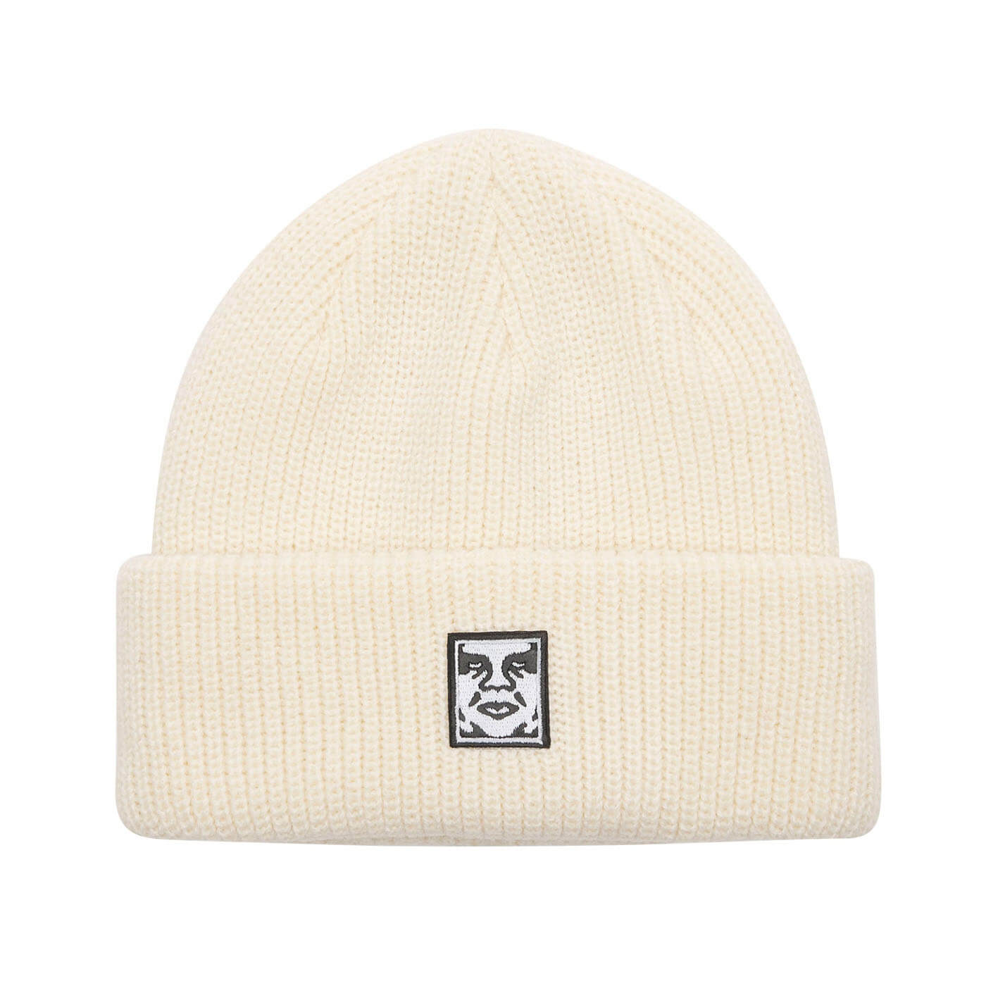 Obey Mid Icon Patch Cuff Beanie - Unbleached