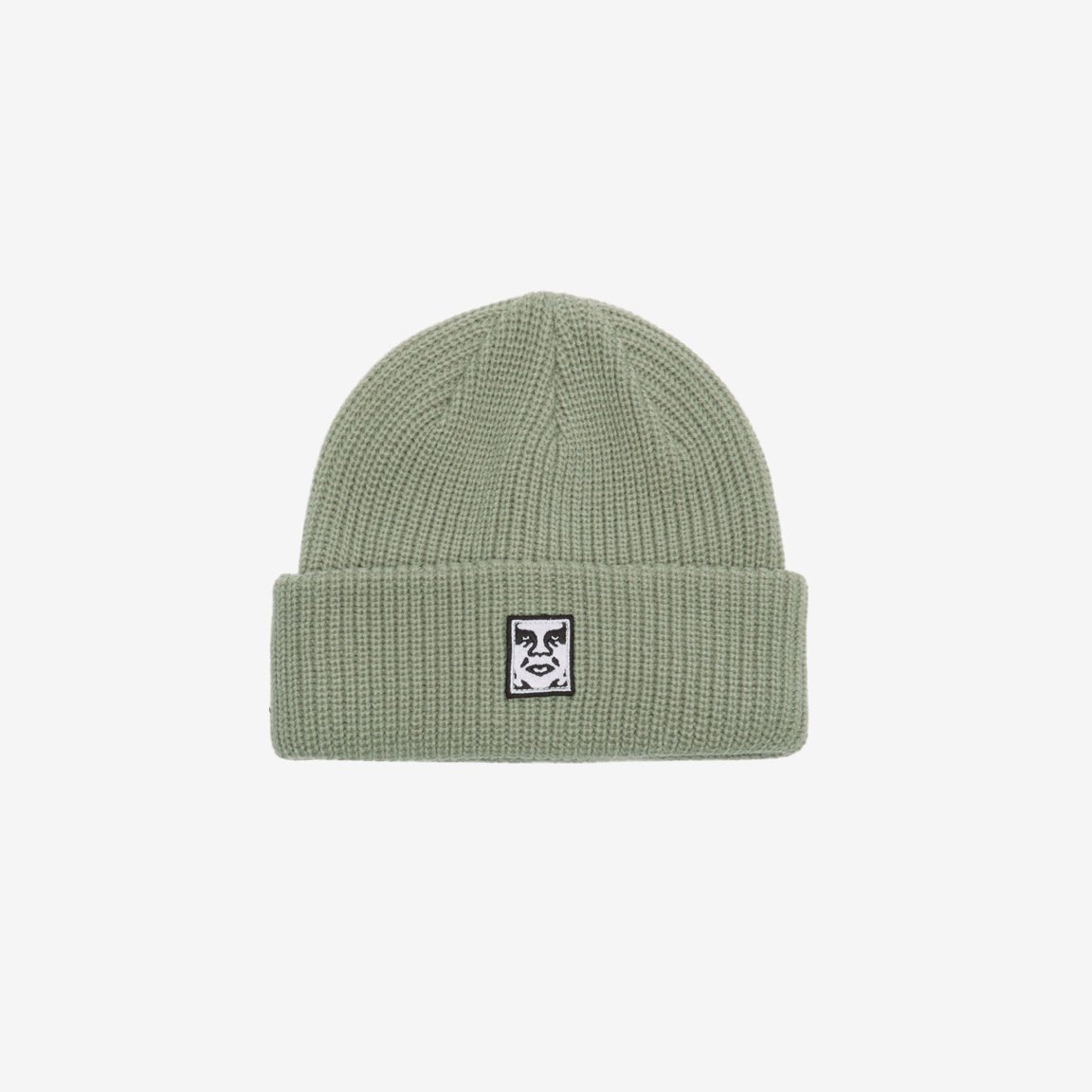 Obey Mid Icon Patch Cuff Beanie - Abbey Stone