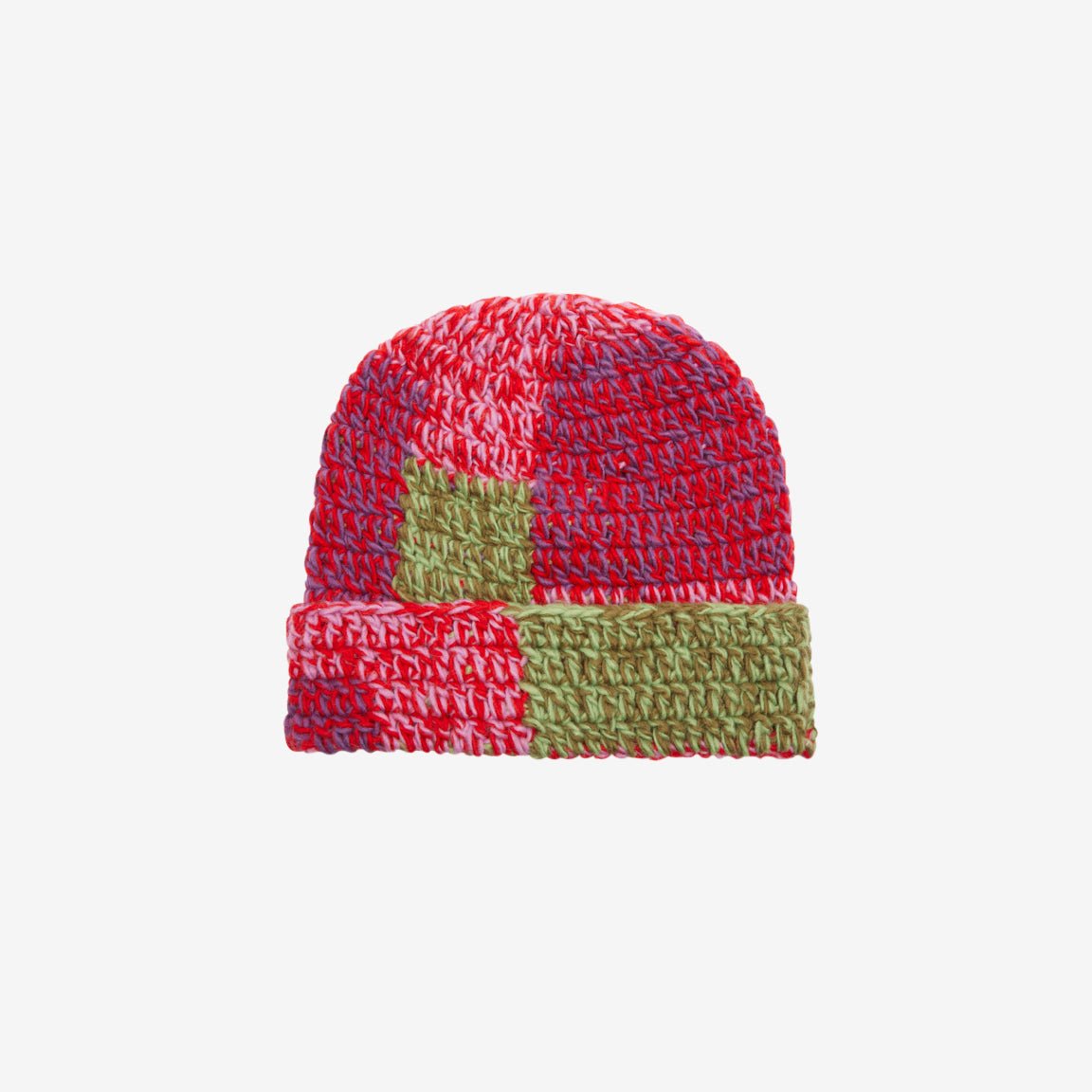 Obey Patchwork Rib Beanie - Red