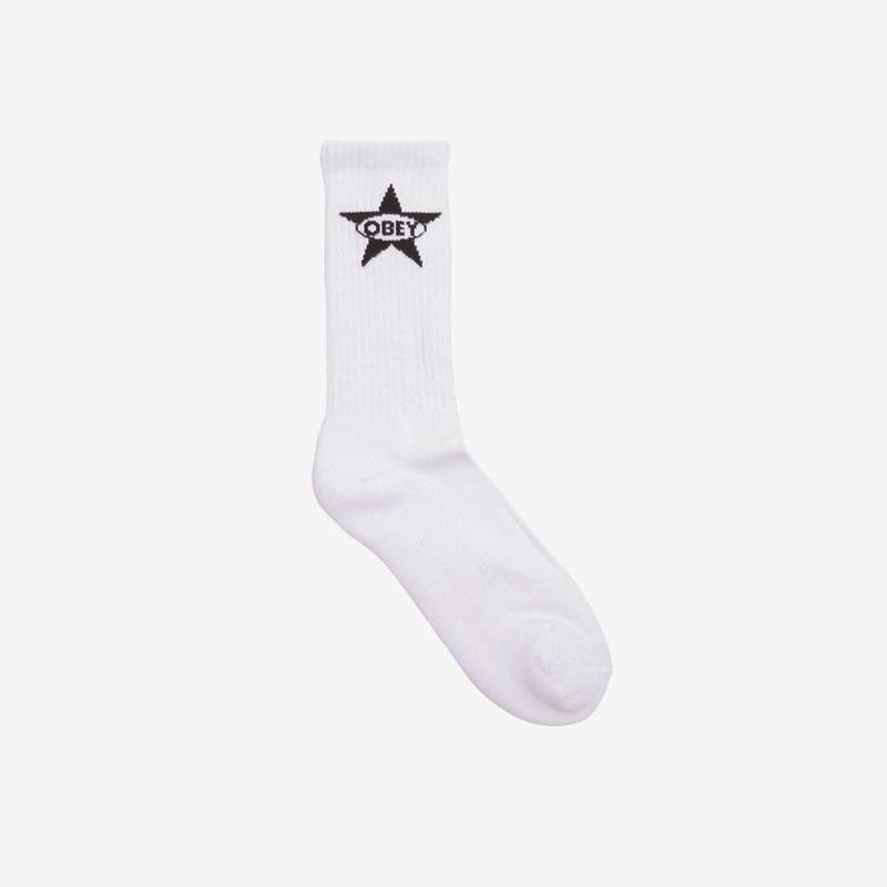 Obey Star Socks - White