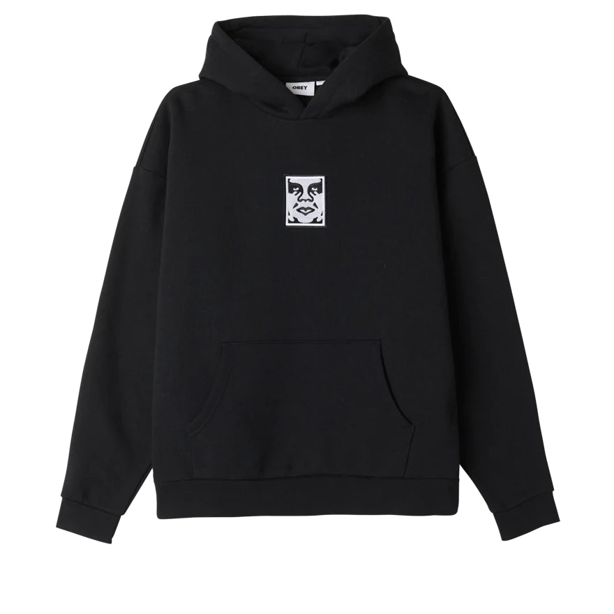 Obey Icon Extra Heavy Hood - Black