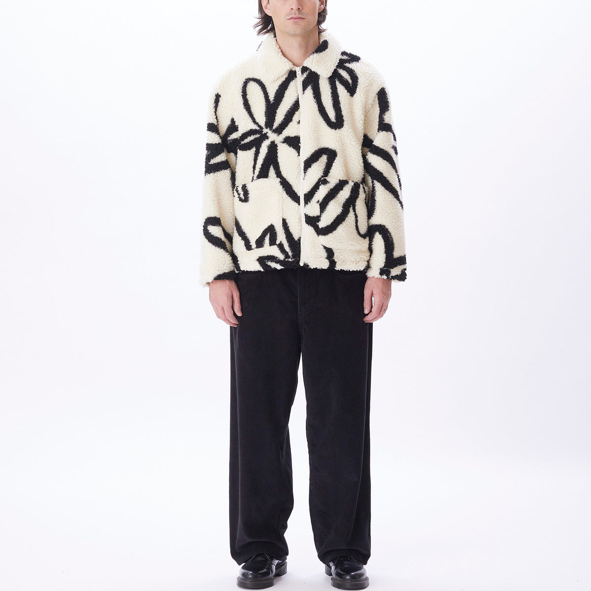 Obey Portions Sherpa Jacket - Unbleached Multi