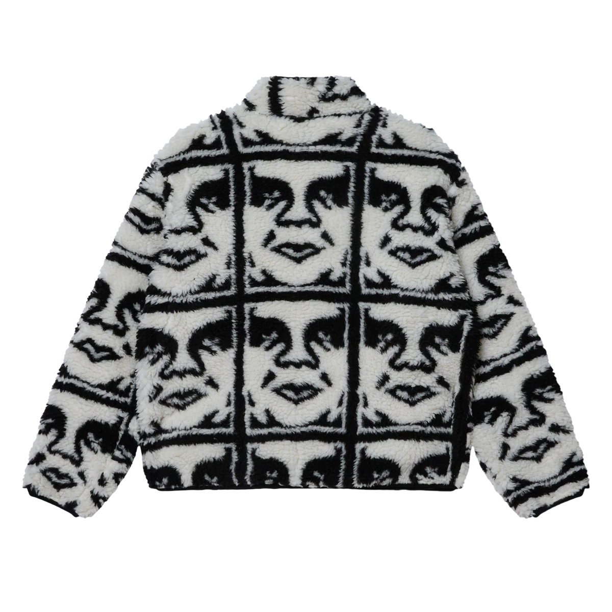 Obey Repeated Icon Sherpa Jacket - Black Multi