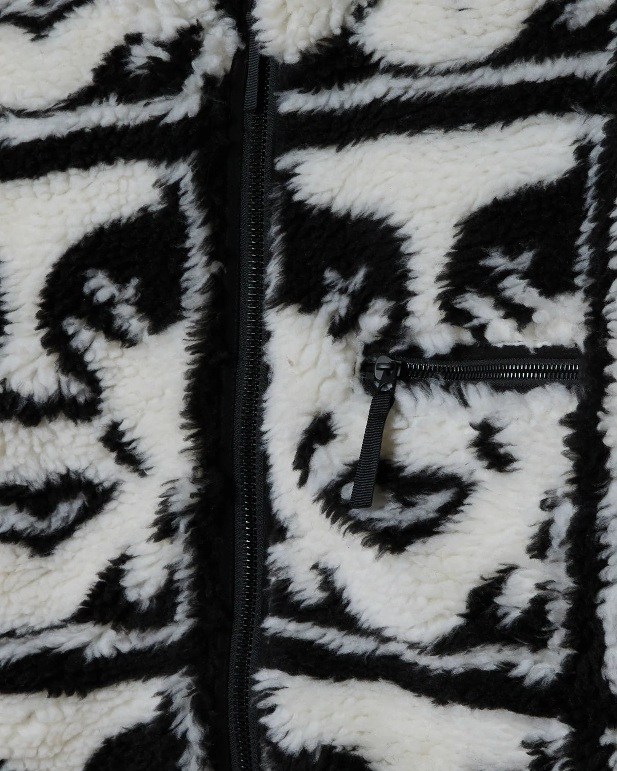 Obey Repeated Icon Sherpa Jacket - Black Multi