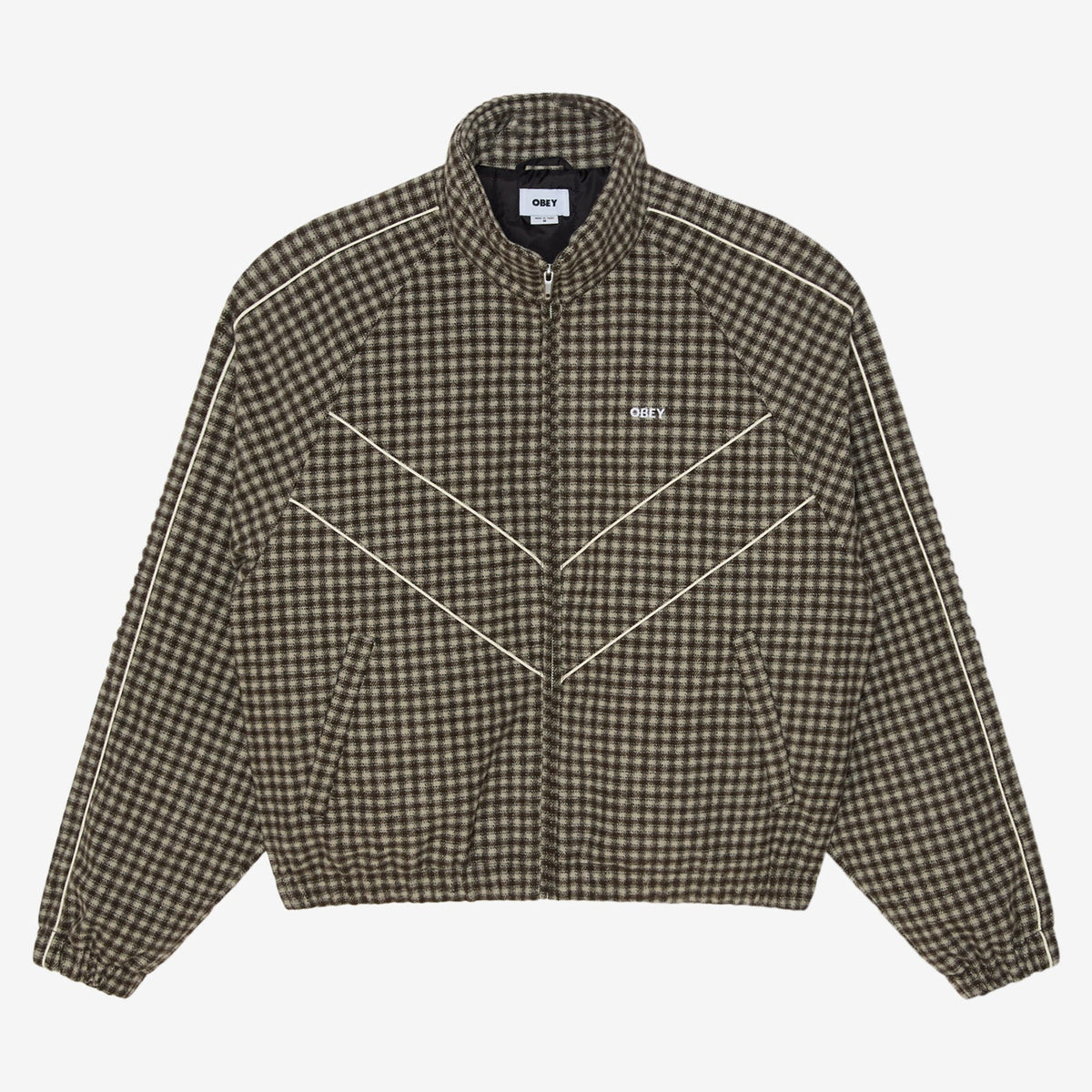 Obey Leisure Training Jacket - Abbey Stone Plaid