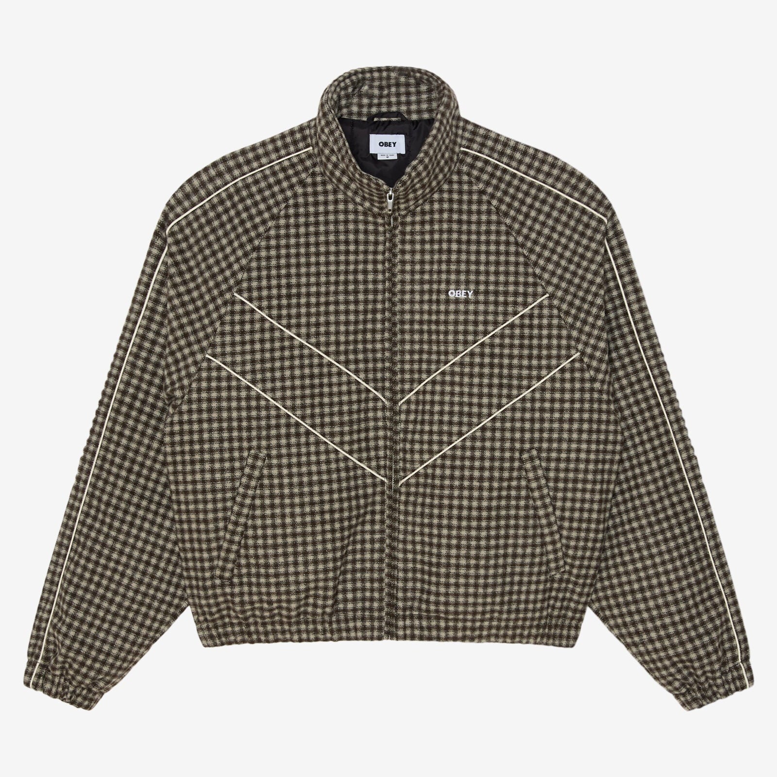 Obey Leisure Training Jacket - Abbey Stone Plaid