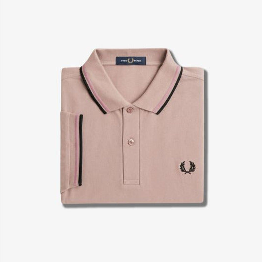 Fred Perry M3600 Polo - Dark Pink / Dusty Rose / Black