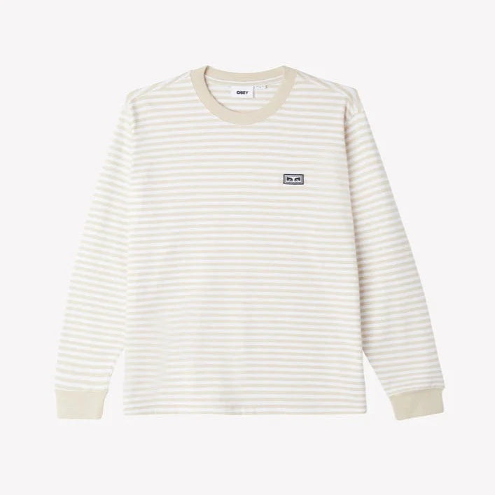 Obey Established Works Stripe LS T-Shirt - Clay