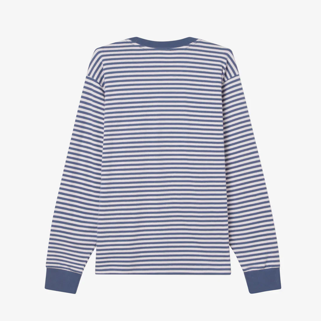 Obey Established Works Stripe LS T-Shirt - Coronet Blue