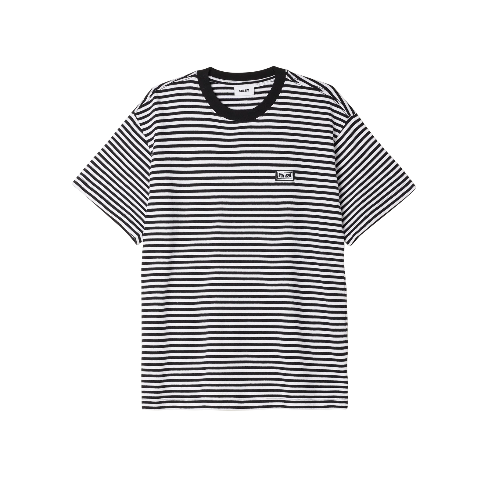 Obey Established Works Eyes Stripe T-Shirt - Black