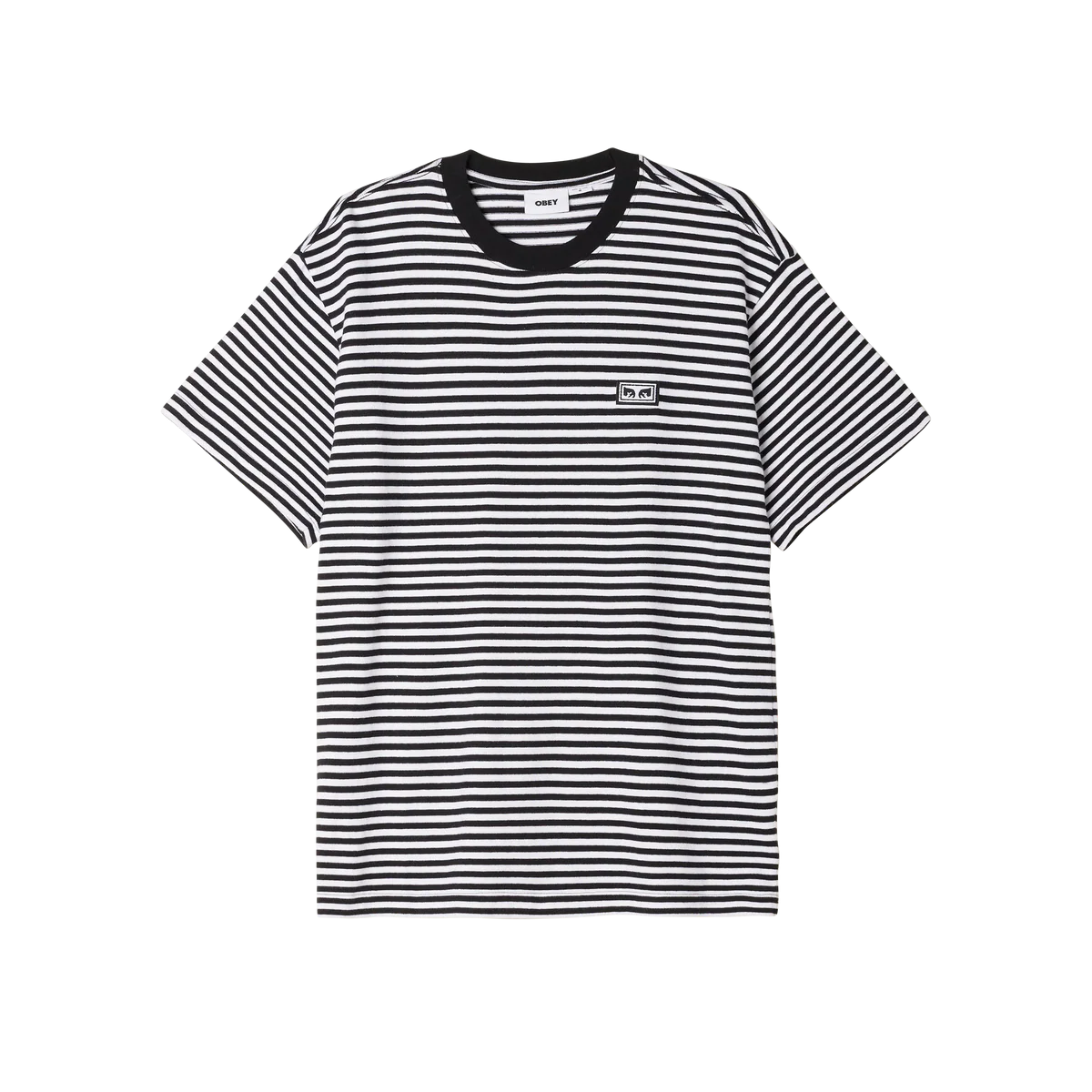 Obey Established Works Eyes Stripe T-Shirt - Black / Multi