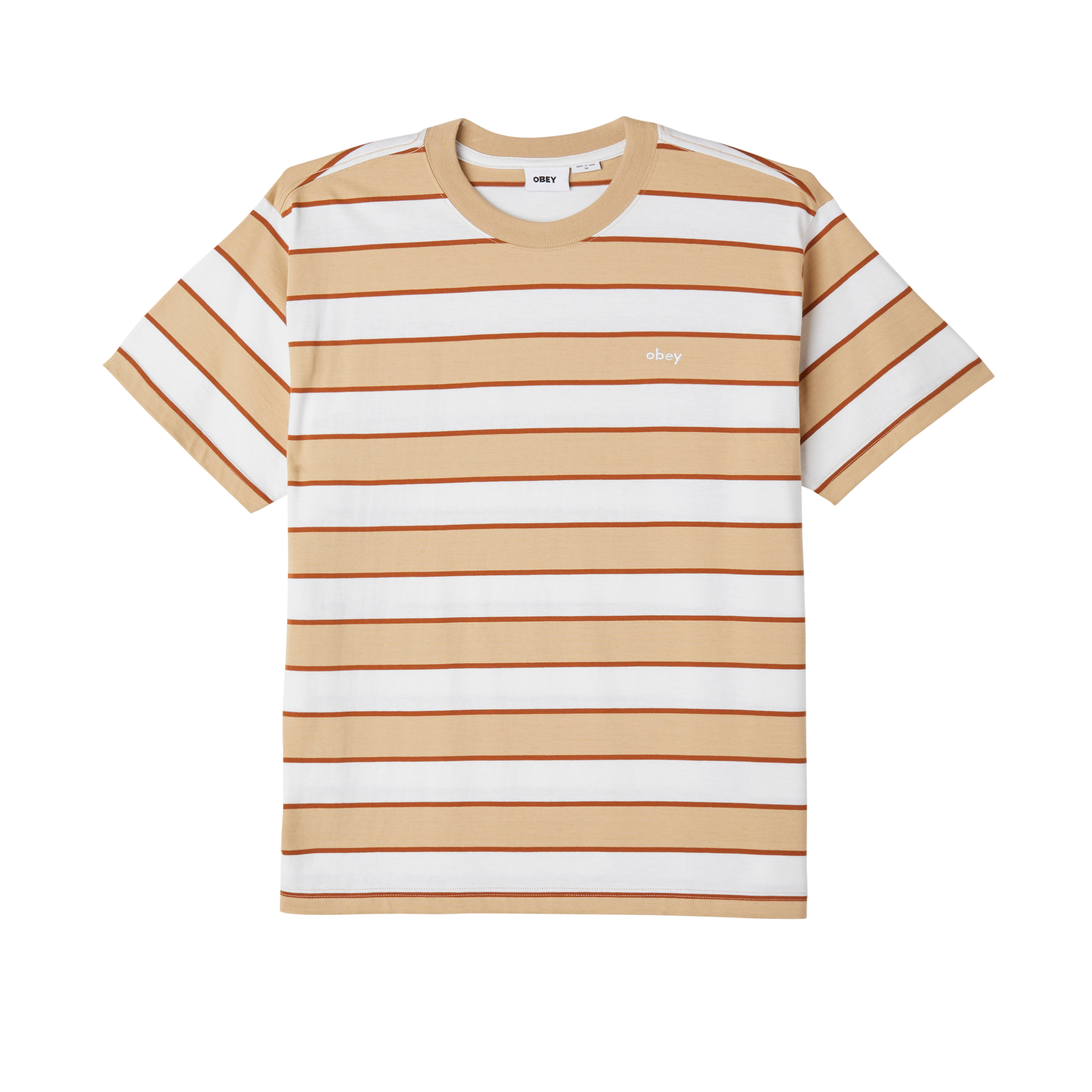 Obey Sandborn Stripe T-Shirt - Irish Cream