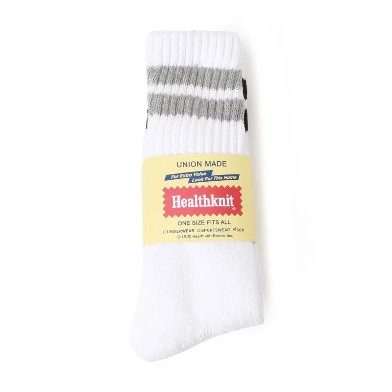 Healthknit 3 Pack Socks Stripe - Navy / Black / Grey