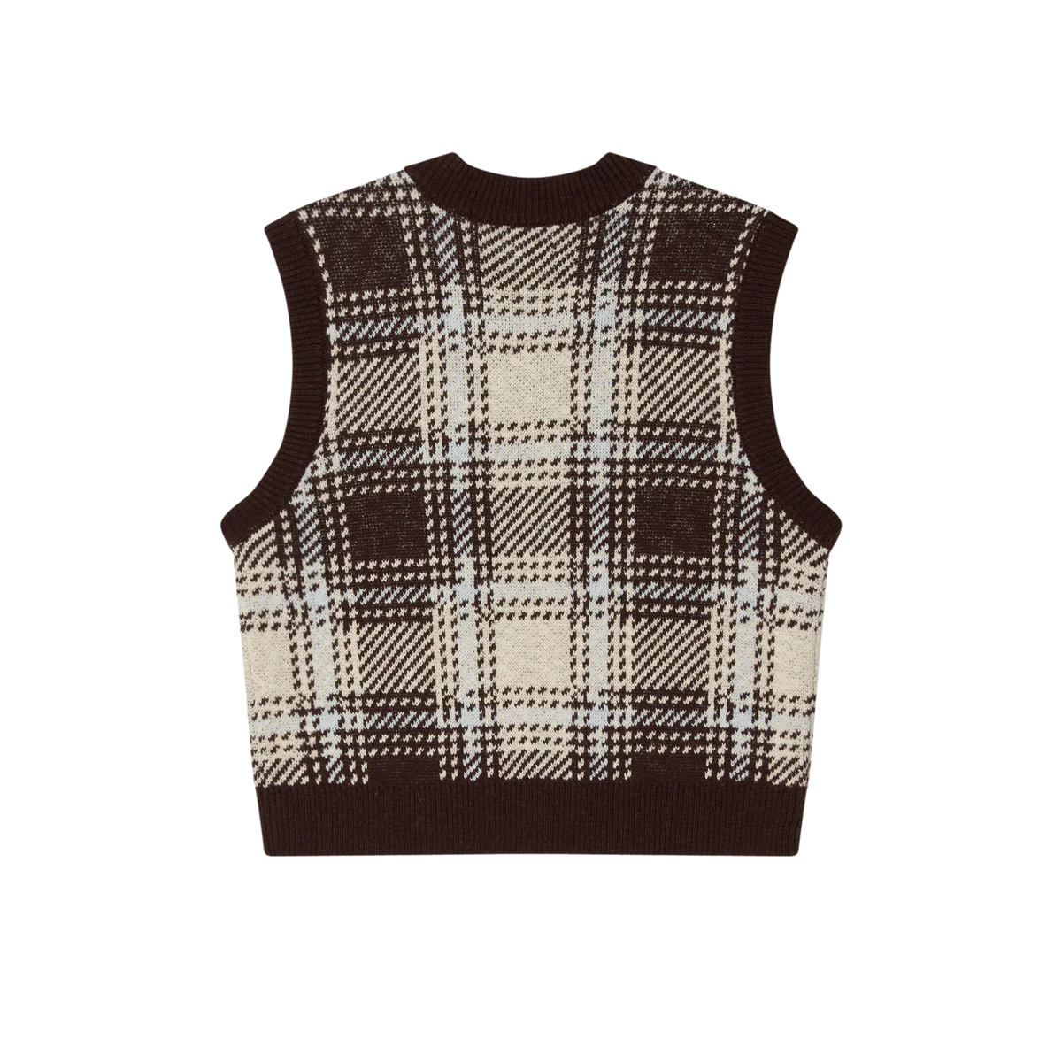 Obey Avon Plaid Vest - Vanilla Multi