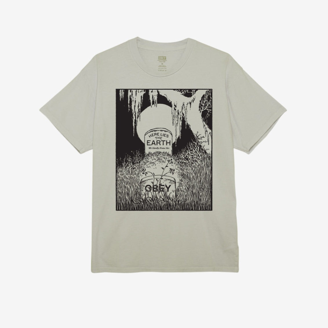 Obey Here Lies the Earth T-Shirt - Pigment Silver