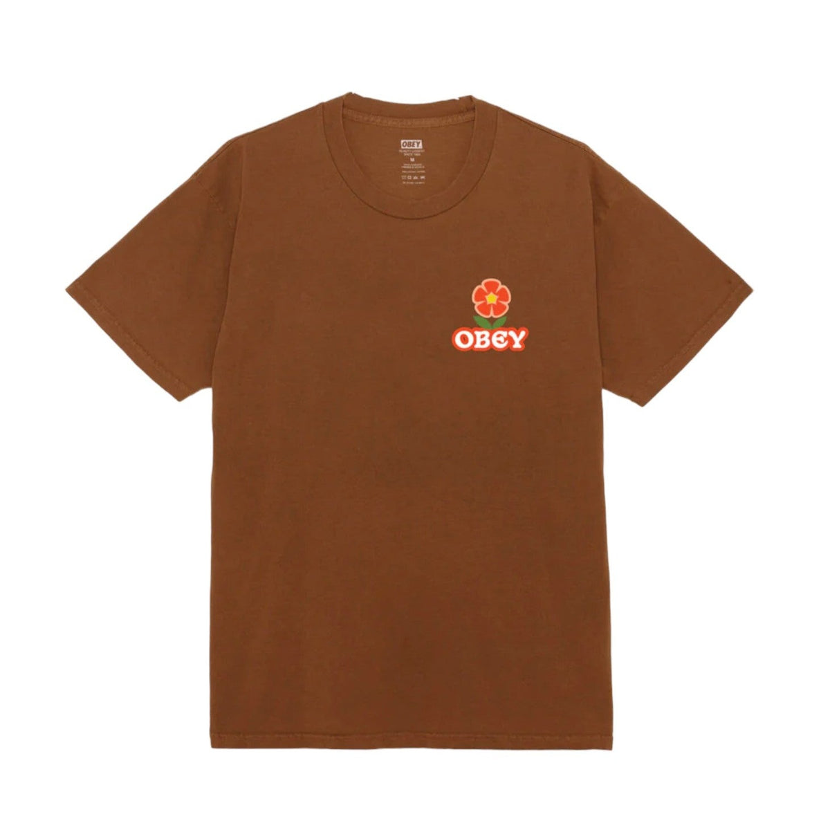 Obey Make Art Not War Flower T-Shirt - Pigment Mocha Bisque