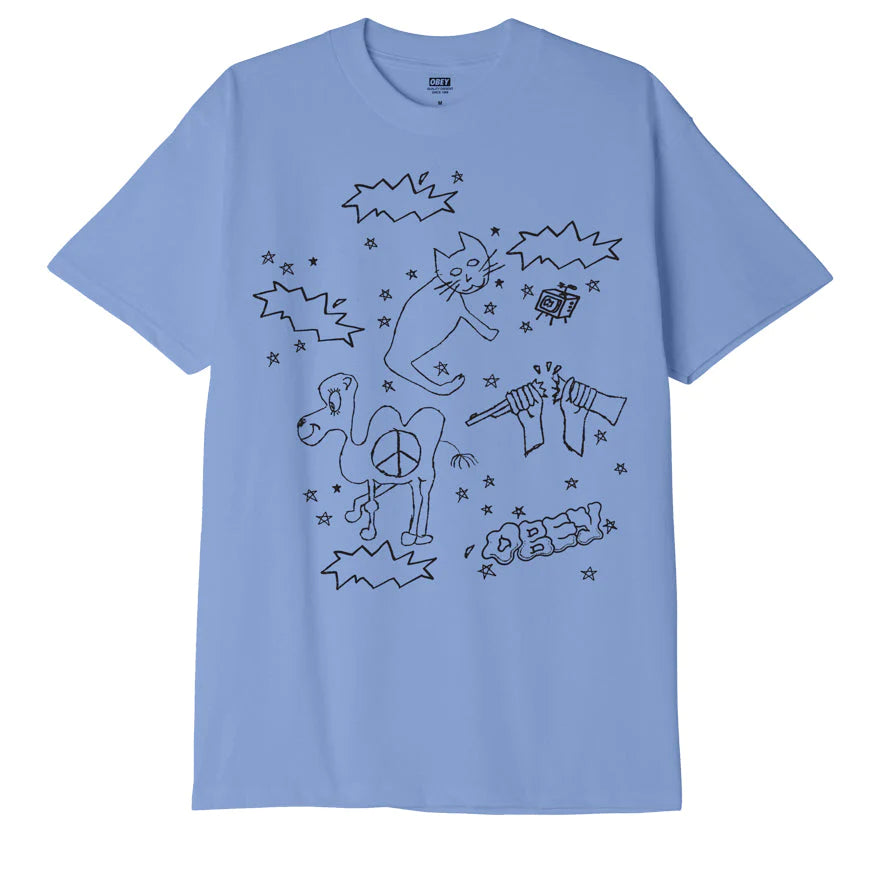 Obey Cat & Camel T-Shirt - Digital Violet