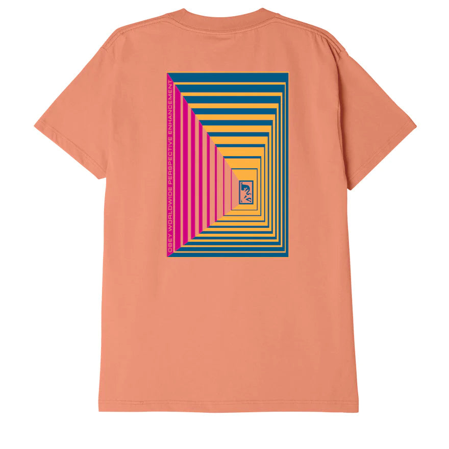 Obey OP Perspective T-Shirt - Coral