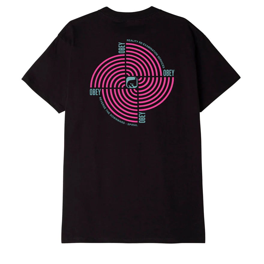 Obey Downward Spiral T-Shirt - Black