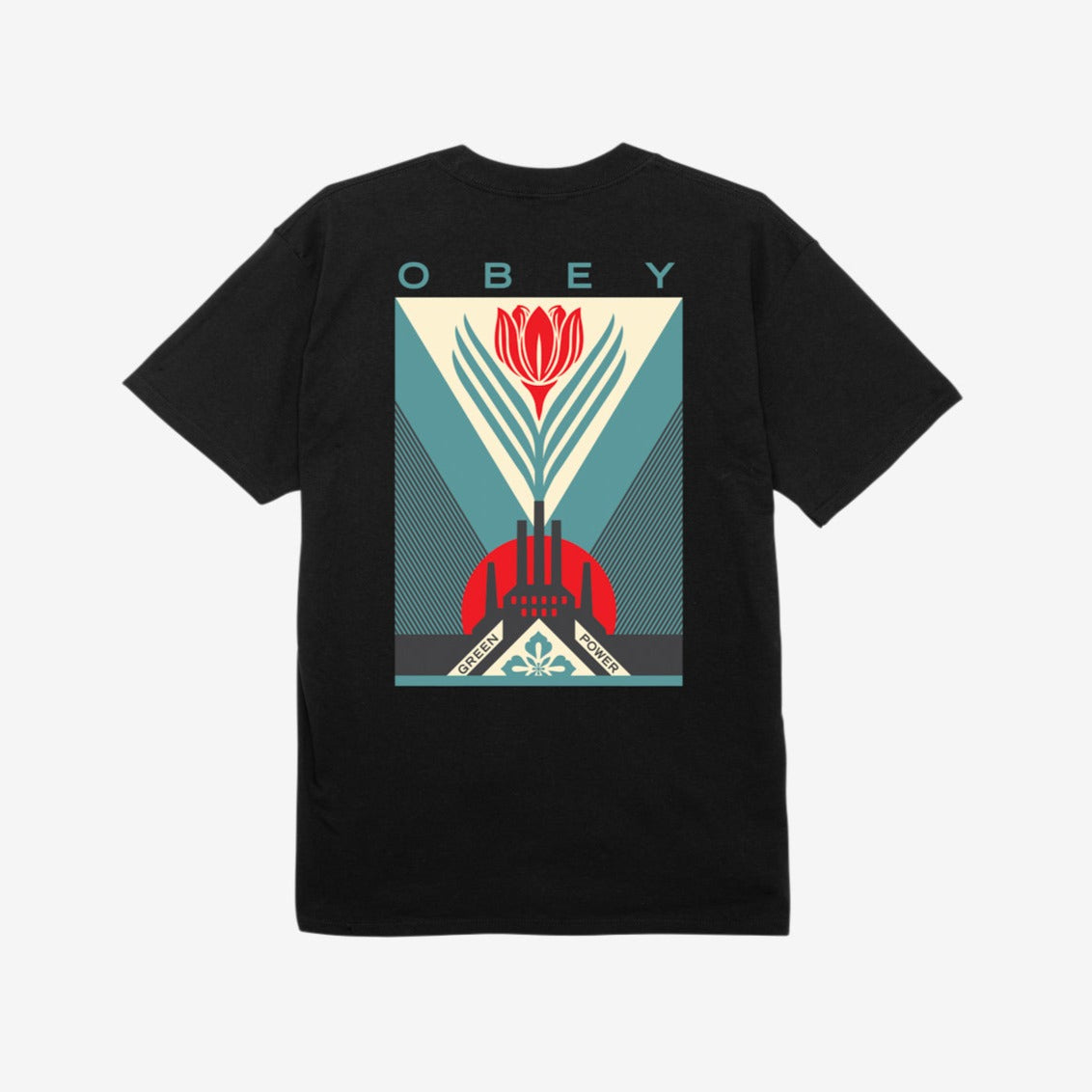 Obey Green Power Factory T-Shirt - Black