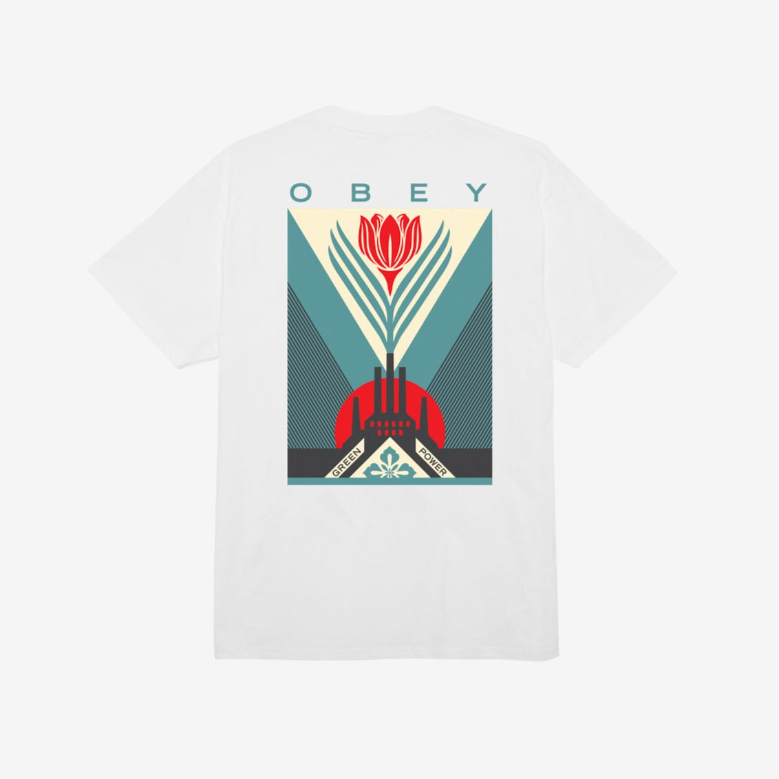 Obey Green Power Factory T-Shirt - White