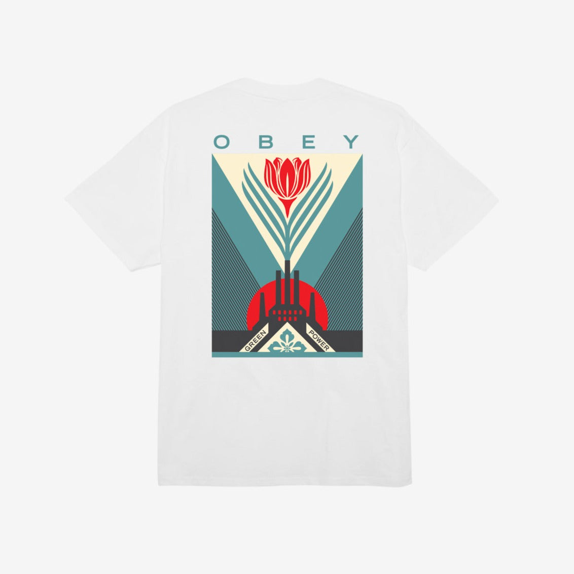 Obey Green Power Factory T-Shirt - White