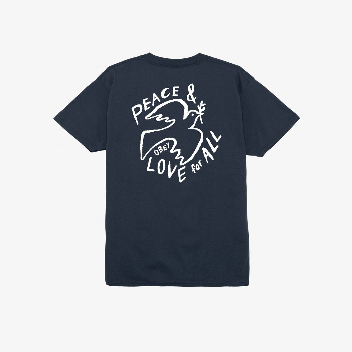 Obey Peace &amp; Love For All T-Shirt - Navy