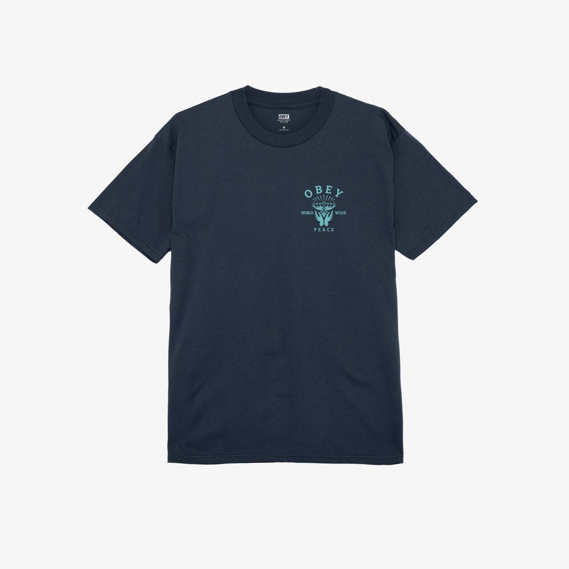 Obey Lotus With Hands T-Shirt - Navy