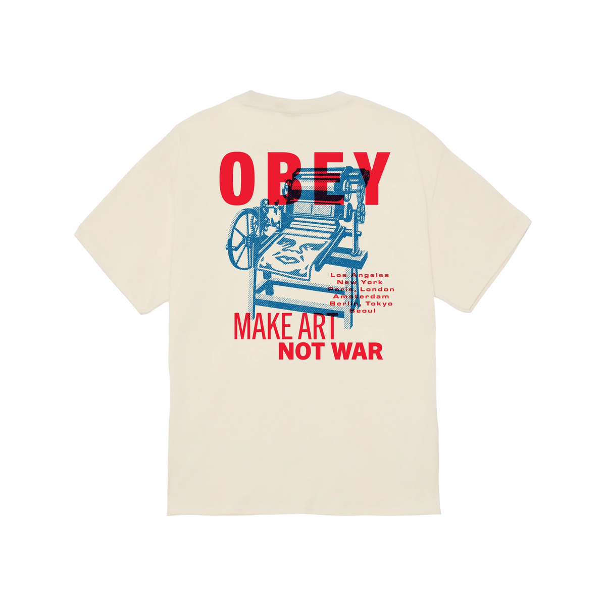 Obey Printing Press Make Art T-Shirt - Cream