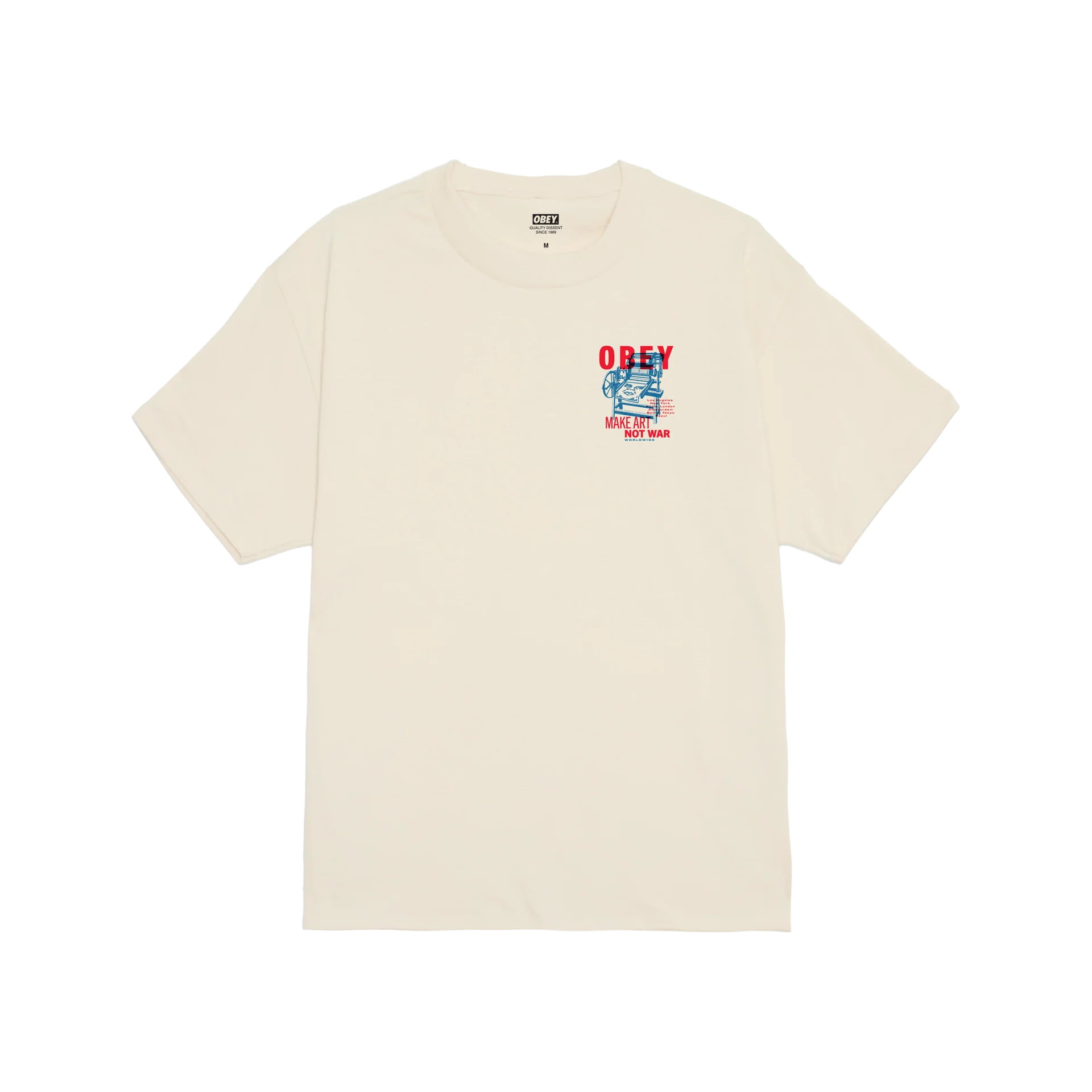 Obey Printing Press Make Art T-Shirt - Cream