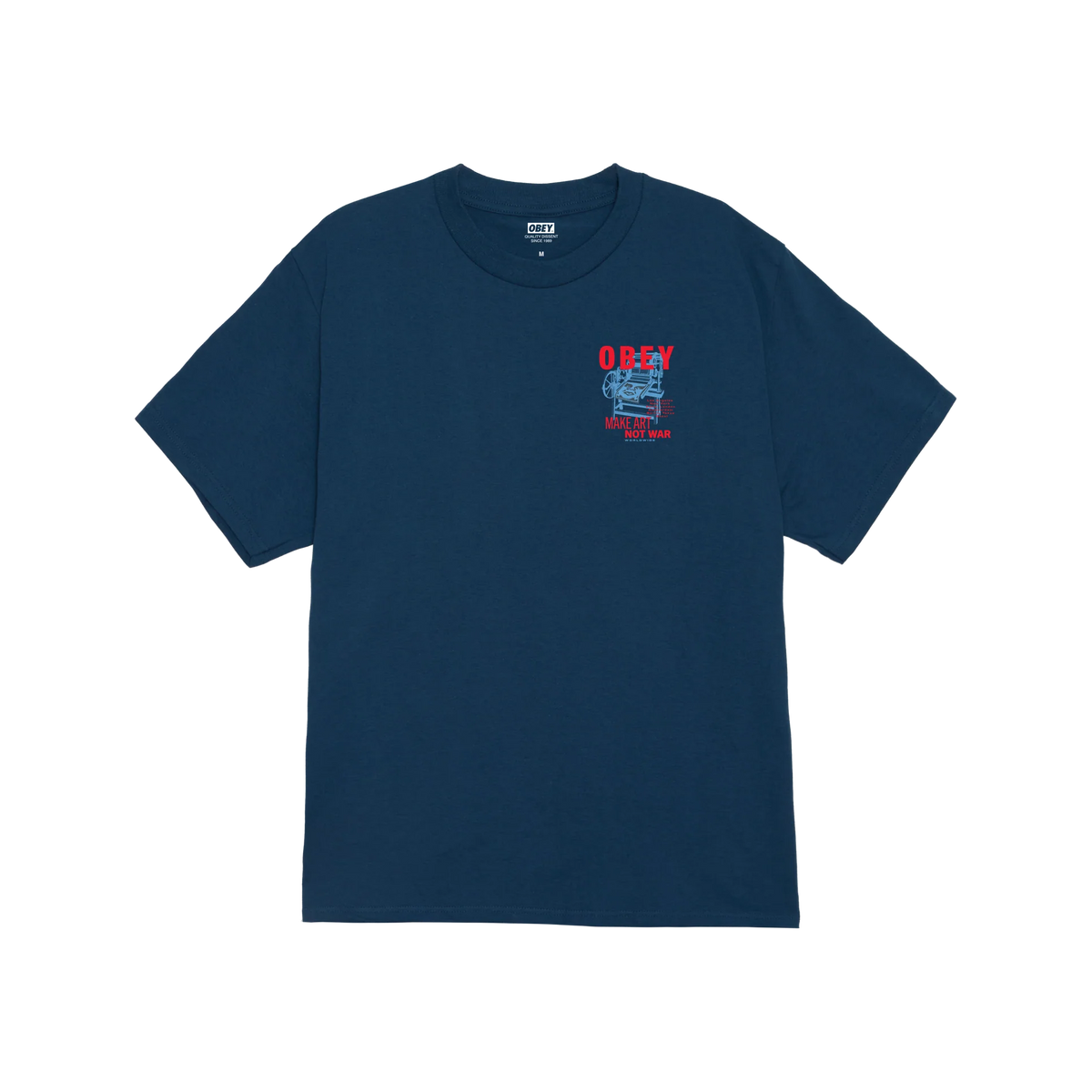 Obey Printing Press Make Art T-Shirt - Harbour Blue