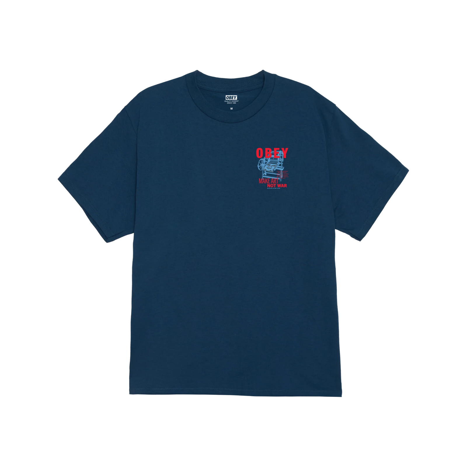 Obey Printing Press Make Art T-Shirt - Harbour Blue
