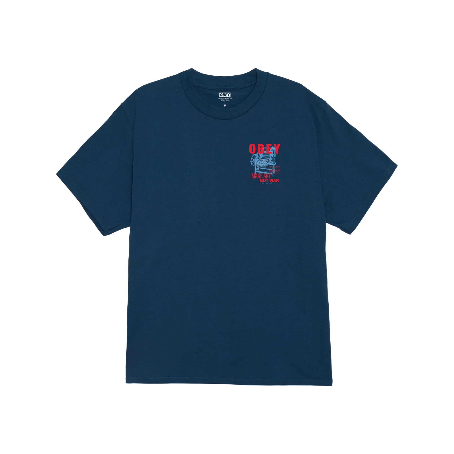 Obey Printing Press Make Art T-Shirt - Harbour Blue