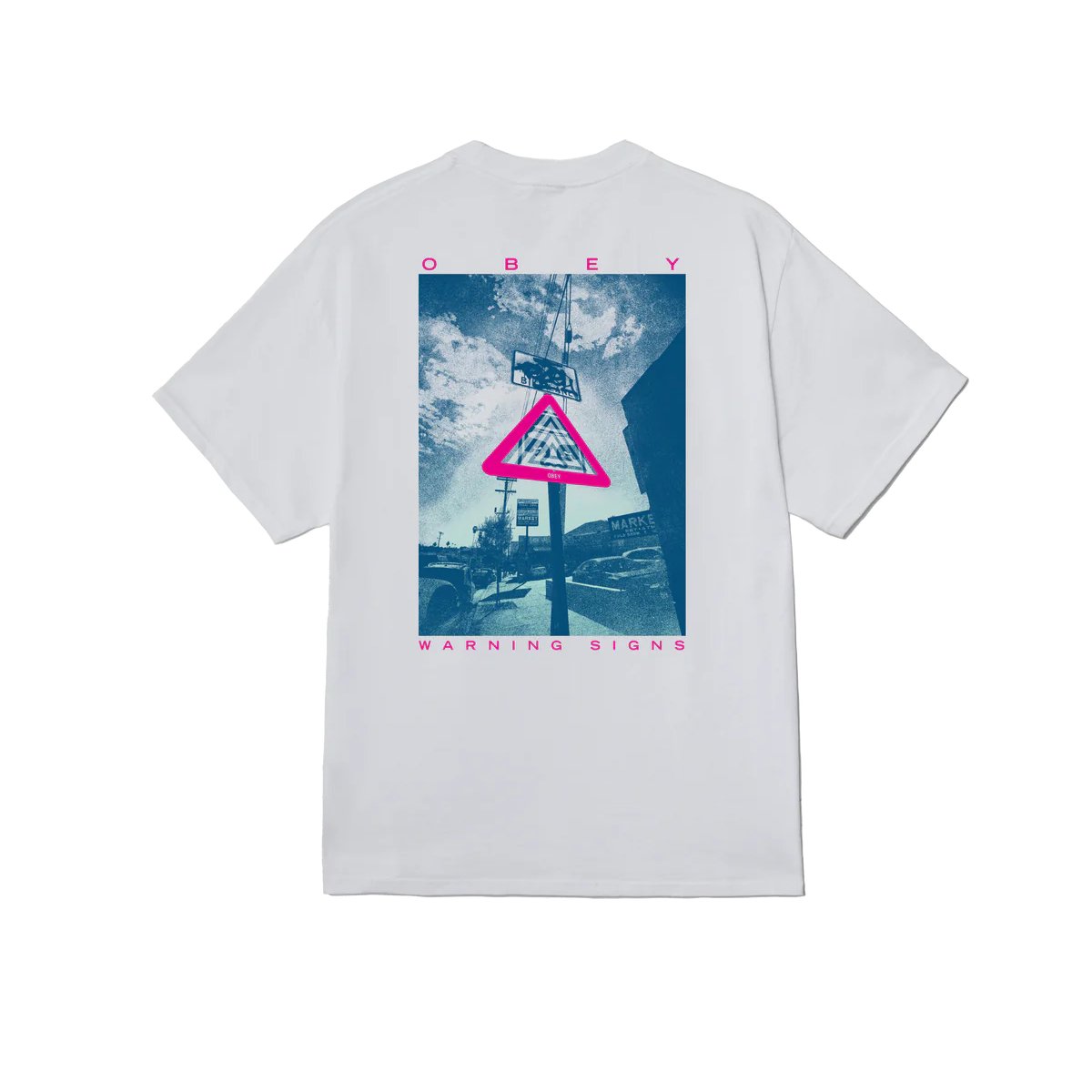 Obey Warning Sign T-Shirt - White