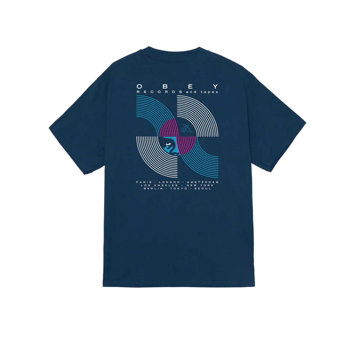 Obey Records &amp; Tapes T-Shirt - Harbour Blue