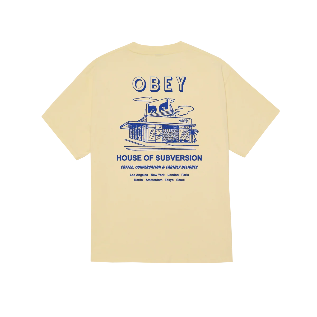 Obey House of Subversion T-Shirt - Pale Yellow
